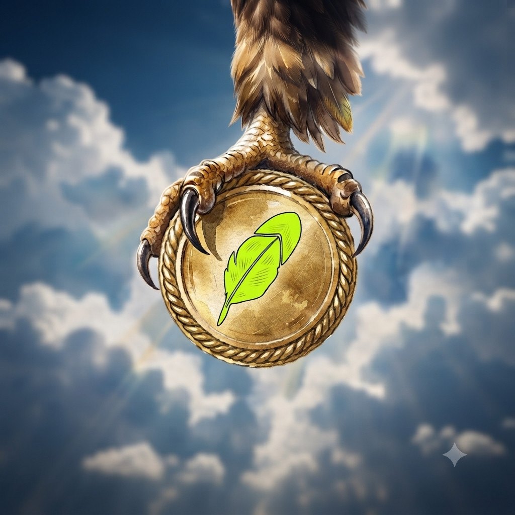 Eagle Hood — the talon gripping the golden relic against the sky